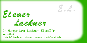 elemer lackner business card